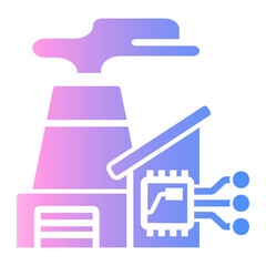 smart factory Gradient icon