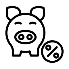 piggy bank Line Icon