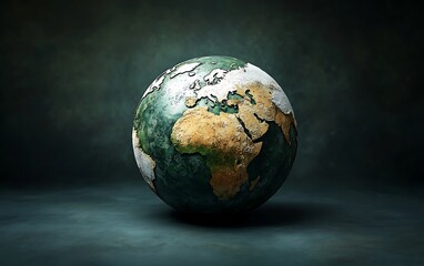 Fototapeta premium Globe Earth Africa Focus Old Texture Surface with Grunge Background