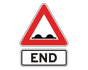 End of Uneven Road Zone, Road Hazard Termination Notice &ndash; High Quality Stock Image
