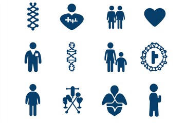 Fototapeta premium Healthcare & Family Icons Set