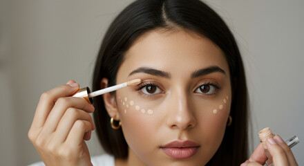 Obraz premium Concealer Application: Flawless Makeup Tutorial for Beginners | Tips & Tricks