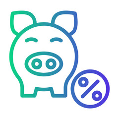 piggy bank Line Gradient Icon