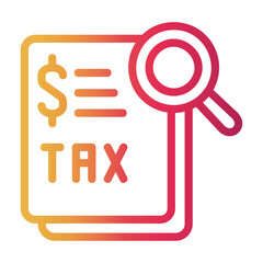 tax Line Gradient Icon