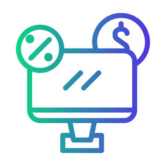 online tax Line Gradient Icon