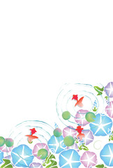 金魚　夏　水彩　和柄　背景