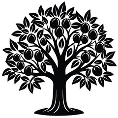 Obraz premium Orange trees icon set isolated on white background