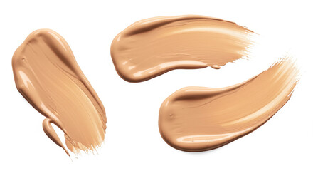 Fototapeta premium Foundation Swatches: Perfect Skin Tone, Coverage Guide, Makeup Trends & Cosmetic Beauty - Blended, Liquid, Cream, for Face, Contour, and Concealing