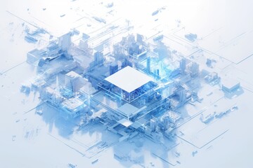 Fototapeta premium Abstract Cityscape with Digital Hub.