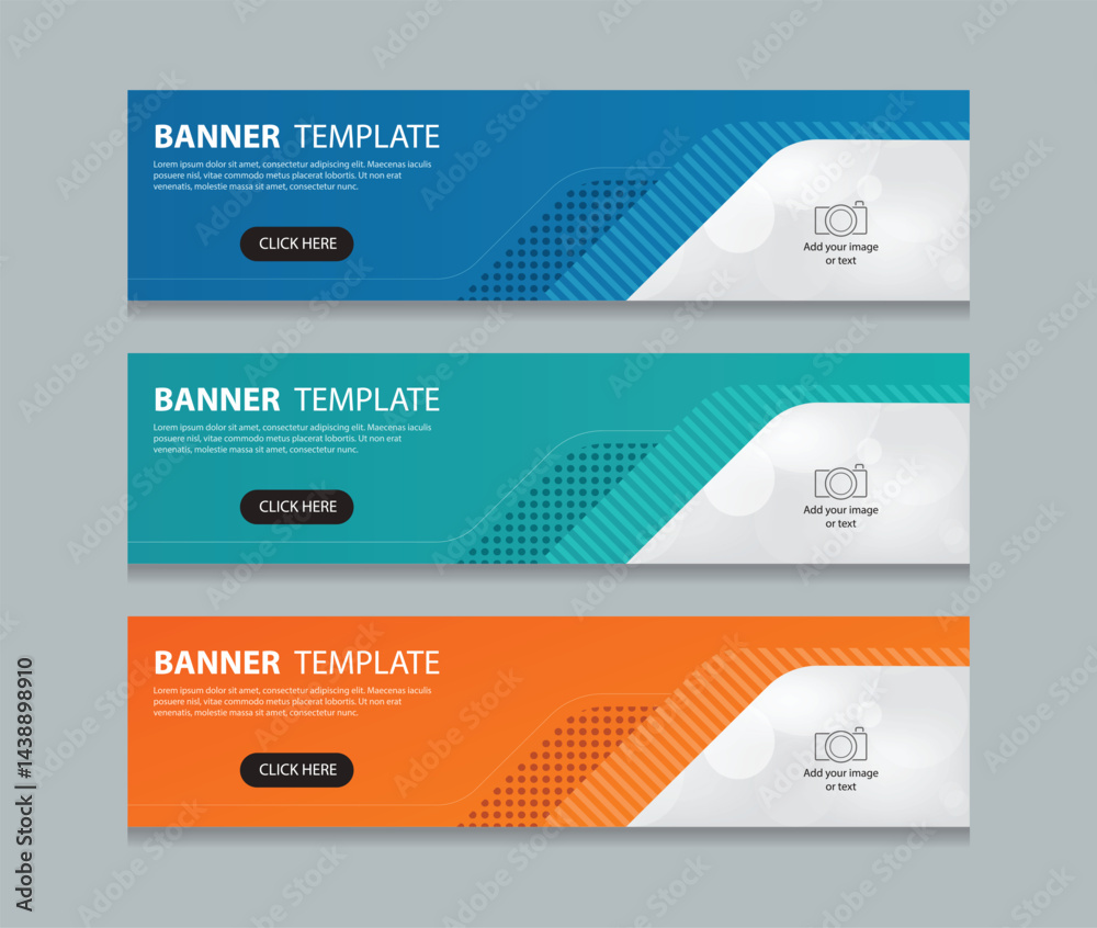 Fototapete set abstract horizontal web banner design background template. creative marketing banners. suitable 