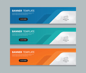Set abstract horizontal web banner design background template. creative marketing banners. Suitable for web an ads. Vector illustration file with Space to add pictures.