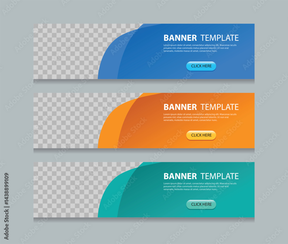 Poster set abstract horizontal web banner design background template. creative marketing banners. suitable 