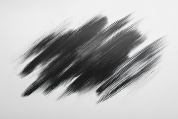 Obraz premium Abstract dark gray paint stroke on white background