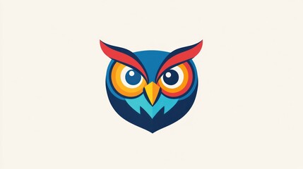 Fototapeta premium Owl logo design on plain background