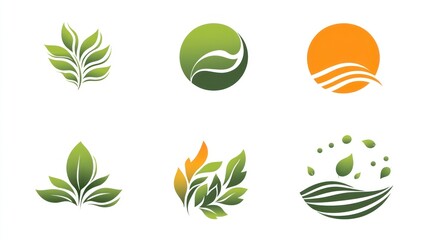 Nature-themed logo concepts