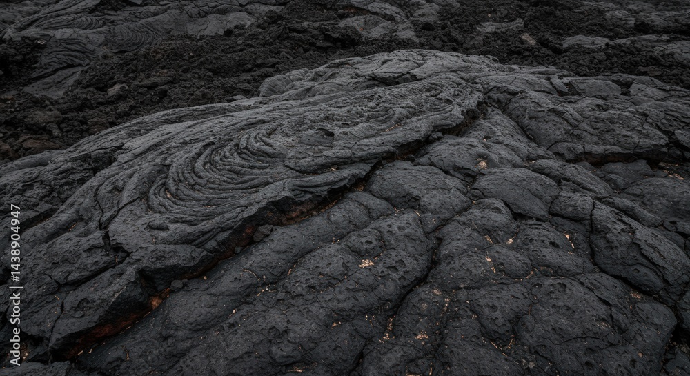 Aufkleber Close-up View of Intricate Lava Flow Patterns