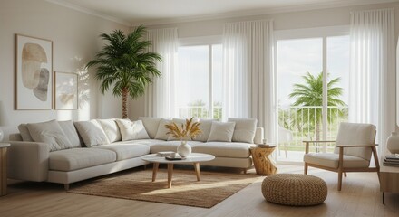 Light-Filled Modern Living Room with Natural Elements