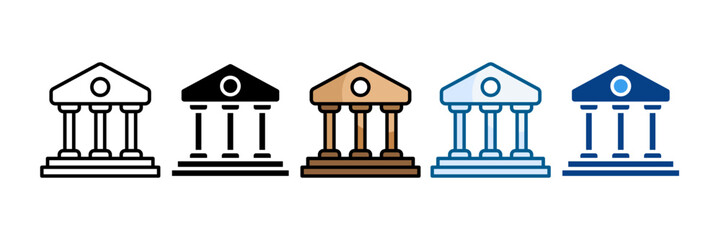 Museum Icon Set Multiple Style Collection