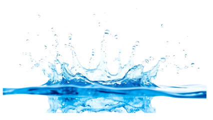 A crystal-clear splash of fresh drinking water on  white background