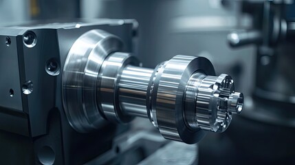 Fototapeta premium A stunning image of milling wood on a lathe in close up background.