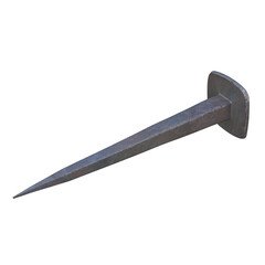 Old Blacksmith Nail, 3d illustration isolated on white background