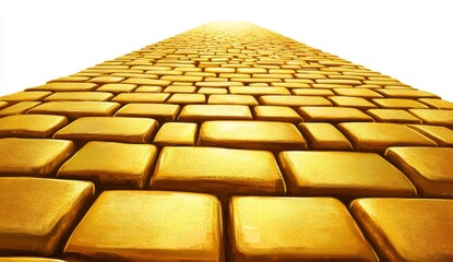 Obraz premium Golden brick road stretching far
