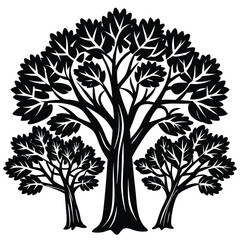 Obraz premium Kapok trees icon set isolated on white background