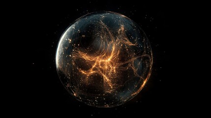 Fototapeta premium Glowing sphere energy cosmic abstract background VFX