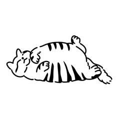 Cute Cat Coloring Line Art Illustration for Kids Activity, Children’s Book, and Hand-Drawn Pet Design