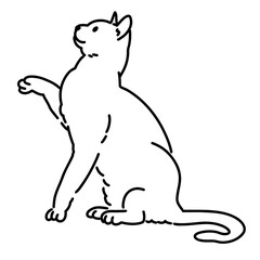 Cute Cat Coloring Line Art Illustration for Kids Activity, Children’s Book, and Hand-Drawn Pet Design