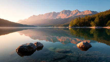 Lake eibsee germany landscape nature travel destination mountain reflection bavaria alps scenic view photography