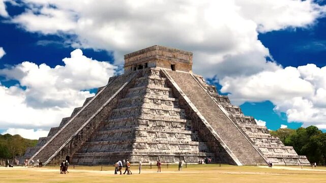 The temples of chichen itza temple in Mexico, one of the new 7 wonders of the world