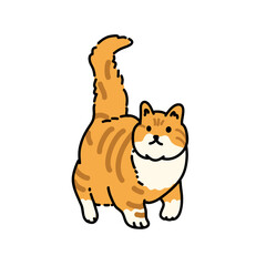 Cute Cat Cartoon Illustration of Adorable Kitten in Various Poses for Pet Lovers, Animal Design, and Hand-Drawn Style Projects