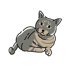 Cute Cat Cartoon Illustration of Adorable Kitten in Various Poses for Pet Lovers, Animal Design, and Hand-Drawn Style Projects
