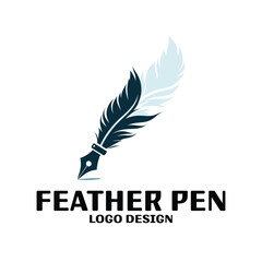 Feather Pen Vector Logo Design