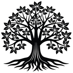 Mangrove trees icon set isolated on white background