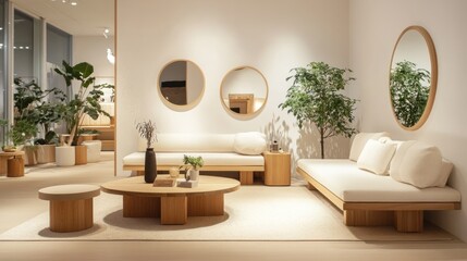 Modern minimalist living room furniture display