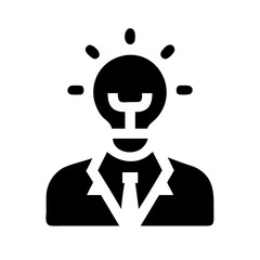 Business Head with Innovative Idea Concept Icon Design
