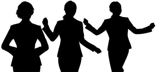 Business Women in Dynamic Poses Illustration