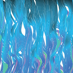 Vibrant blue metallic and striped texture with distortions.