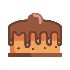 Chocolate Dipped Cake Icon Design