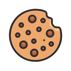 Chocolate Chip Cookie Icon Design