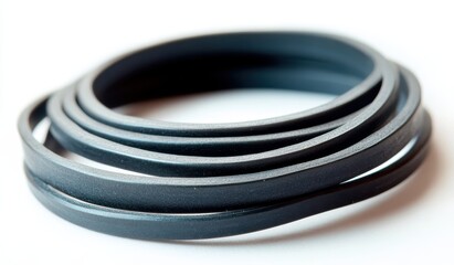Close-up of dark gray rubber strips