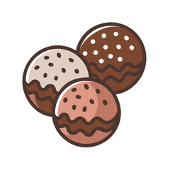 Chocolate Truffle Balls Icon Design