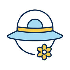 Female Gardener Hat Icon Design