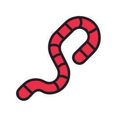 Gummy Worms Candy Treat Icon Design