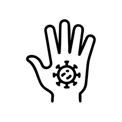 Hand with Germ Infection Symbol Icon Design