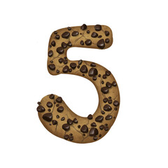 Sweet Cookies Number 5 with Delicious Dessert Style