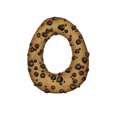 Sweet Cookies Number 0 with Delicious Dessert Style