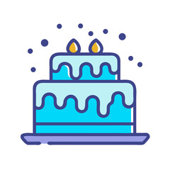 Iced Birthday Celebration Cake Icon Design